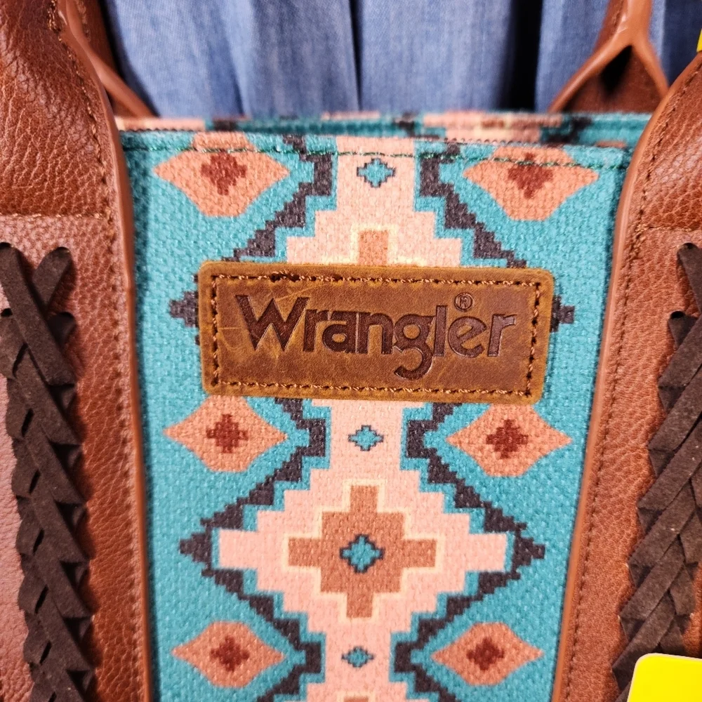 WRANGLER SOUTHWESTERN CANVAS TOTE/SACHEL BAG